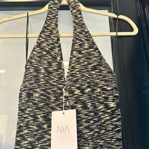 NIA Black and  Cream Long  dress Size  M
